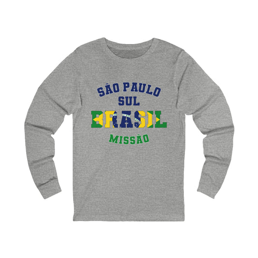 Brazil Sao Paulo South Portuguese - Unisex Long Sleeve Cotton Jersey
