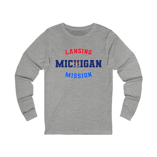 Michigan Lansing English - Unisex Long Sleeve Cotton Jersey