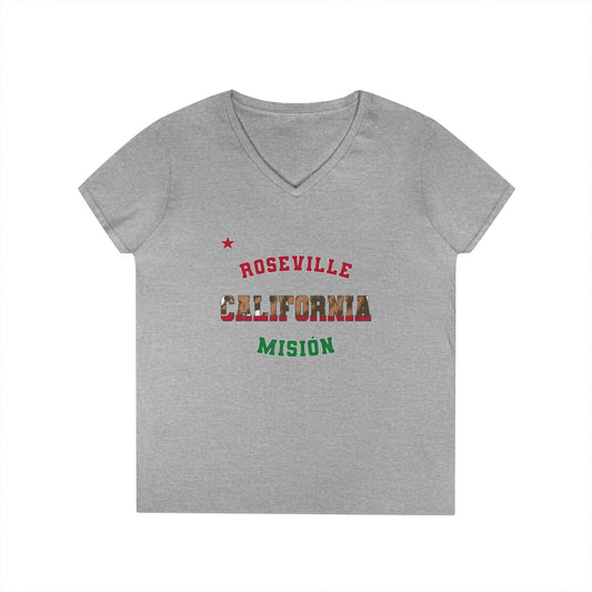California Roseville Spanish - Ladies' V-Neck T-Shirt