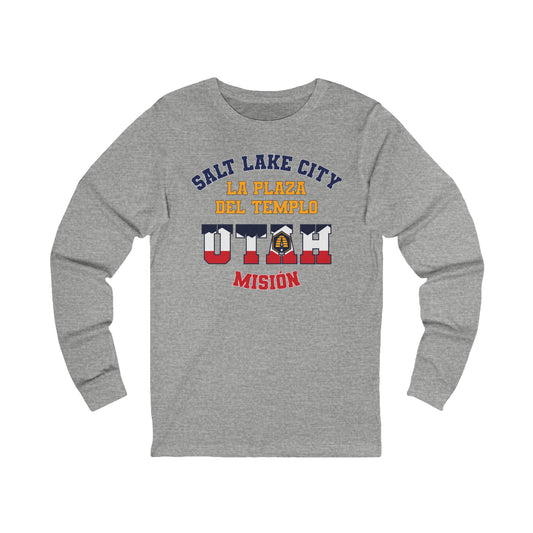 Utah Salt Lake City Temple Square Spanish - Unisex Long Sleeve Cotton Jersey