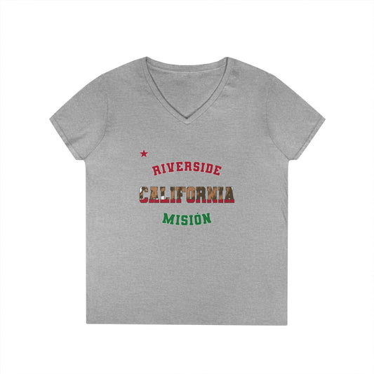 California Riverside Spanish - Ladies' V-Neck T-Shirt
