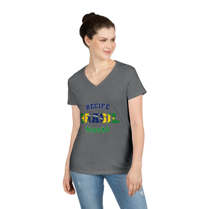 Brazil Recife Portuguese - Ladies' V-Neck T-Shirt