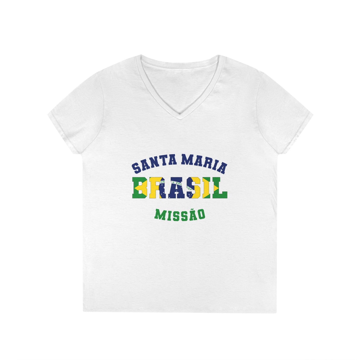 Brazil Santa Maria Portuguese - Ladies' V-Neck T-Shirt