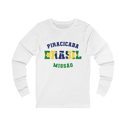 Brazil Piracicaba Portuguese - Unisex Long Sleeve Cotton Jersey