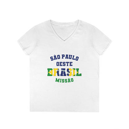 Brazil Sao Paulo West Portuguese - Ladies' V-Neck T-Shirt