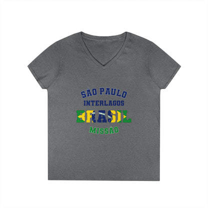 Brazil Sao Paulo Interlagos Portuguese - Ladies' V-Neck T-Shirt