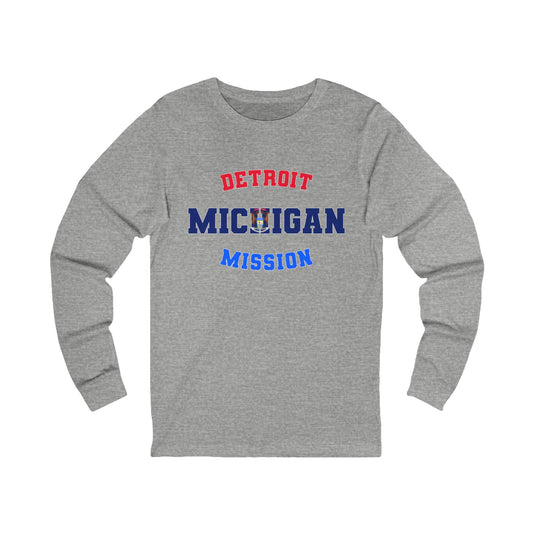 Michigan Detroit English - Unisex Long Sleeve Cotton Jersey