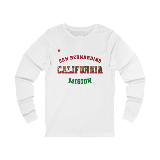 California San Bernadino Spanish - Unisex Long Sleeve Cotton Jersey