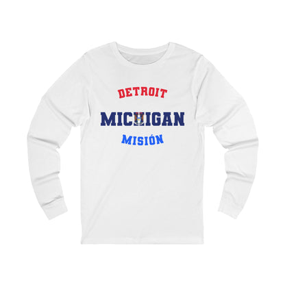 Michigan Detroit Spanish - Unisex Long Sleeve Cotton Jersey