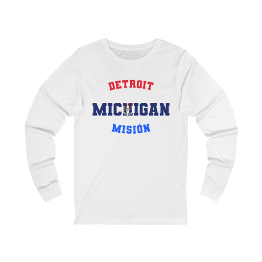 Michigan Detroit Spanish - Unisex Long Sleeve Cotton Jersey