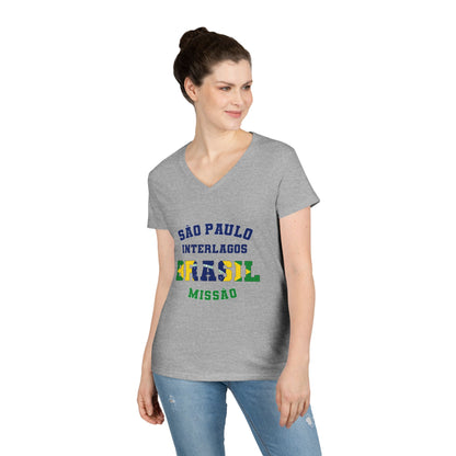 Brazil Sao Paulo Interlagos Portuguese - Ladies' V-Neck T-Shirt