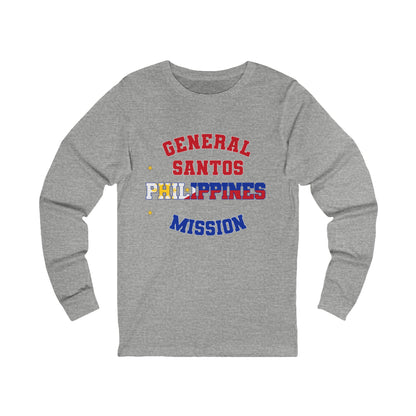 Philippines General Santos English - Unisex Long Sleeve Cotton Jersey