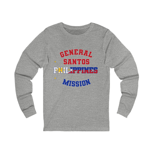 Philippines General Santos English - Unisex Long Sleeve Cotton Jersey