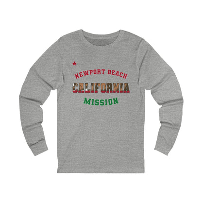California Newport Beach English - Unisex Long Sleeve Cotton Jersey