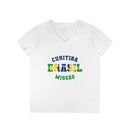 Brazil Curitiba Portuguese - Ladies' V-Neck T-Shirt