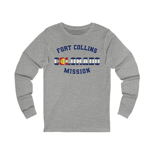Colorado Fort Collins English - Unisex Long Sleeve Cotton Jersey