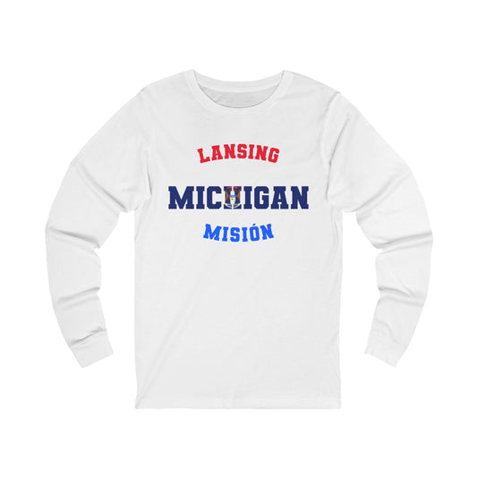 Michigan Lansing Spanish - Unisex Long Sleeve Cotton Jersey