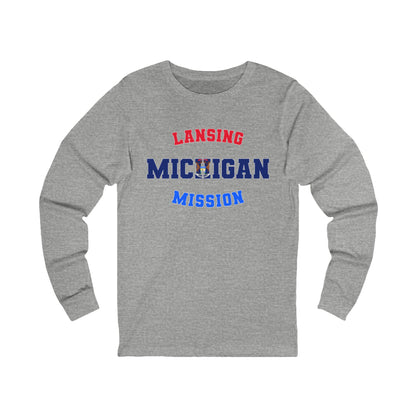 Michigan Lansing English - Unisex Long Sleeve Cotton Jersey