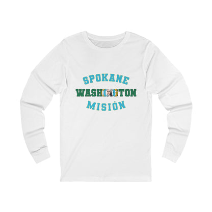 Washington Spokane Spanish - Unisex Long Sleeve Cotton Jersey
