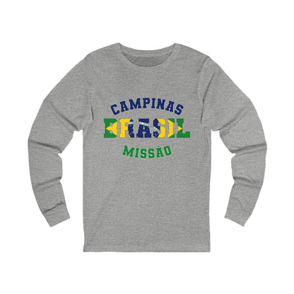 Brazil Campinas Portuguese - Unisex Long Sleeve Cotton Jersey