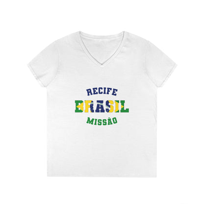 Brazil Recife Portuguese - Ladies' V-Neck T-Shirt