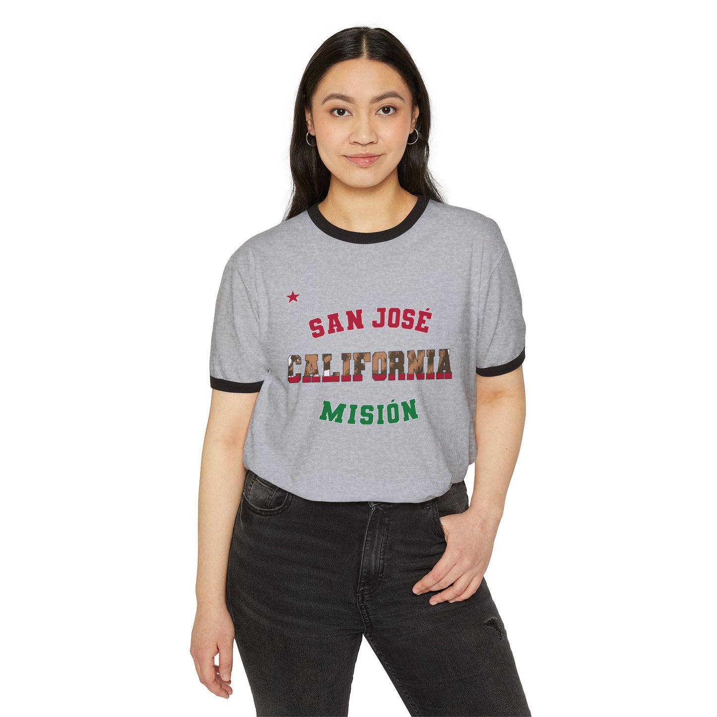 California San Jose Spanish - Unisex Cotton Ringer T-Shirt
