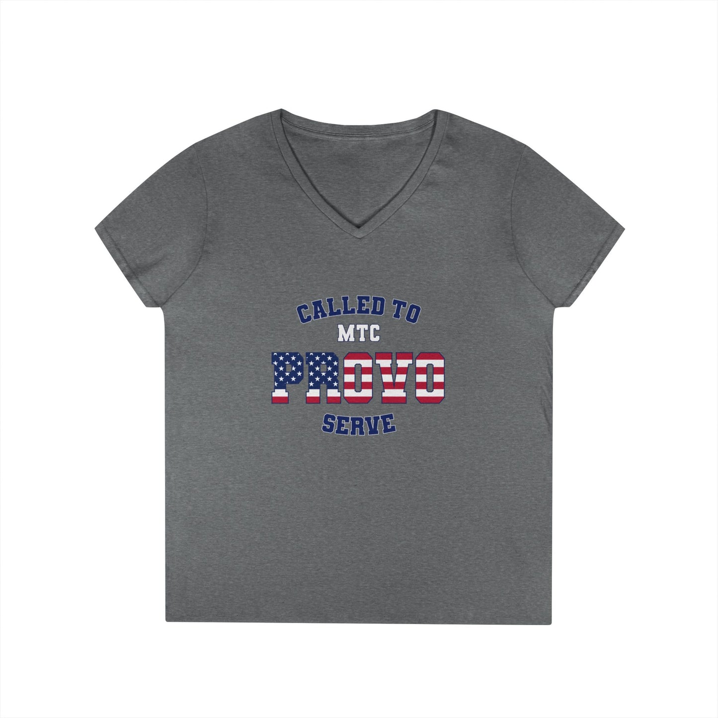 Provo MTC English USA Flag - Ladies' V-Neck T-Shirt