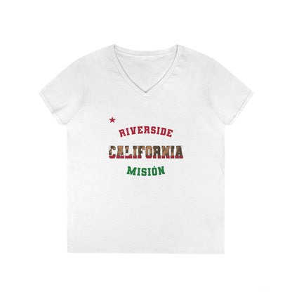 California Riverside Spanish - Ladies' V-Neck T-Shirt