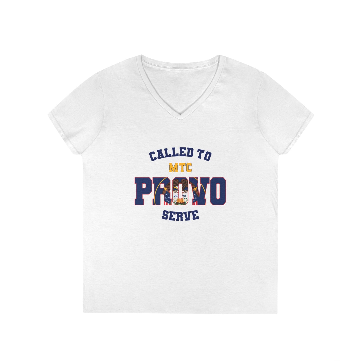 Provo MTC English Old Utah Flag - Ladies' V-Neck T-Shirt