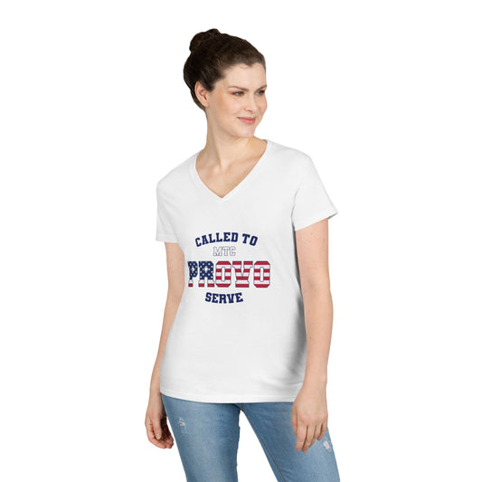 Provo MTC English USA Flag - Ladies' V-Neck T-Shirt