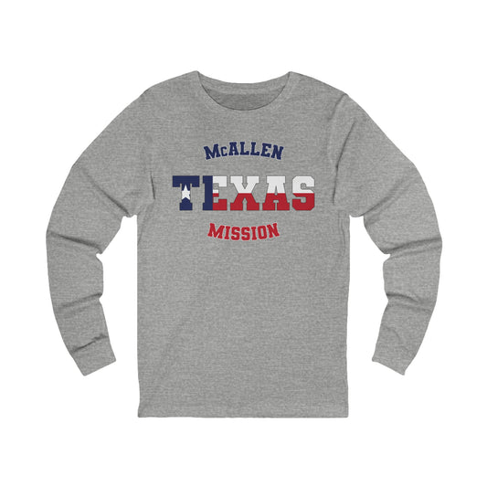 Texas McAllen English - Unisex Long Sleeve Cotton Jersey