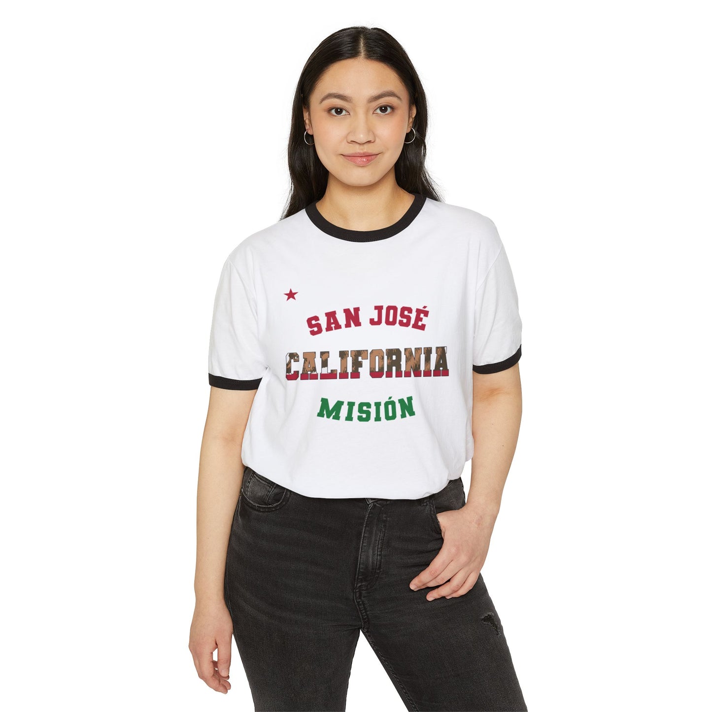 California San Jose Spanish - Unisex Cotton Ringer T-Shirt