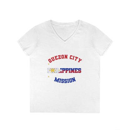 Philippines Quezon City English - Ladies' V-Neck T-Shirt