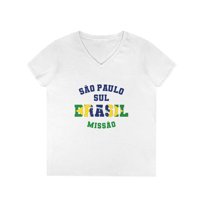 Brazil Sao Paulo South Portuguese - Ladies' V-Neck T-Shirt
