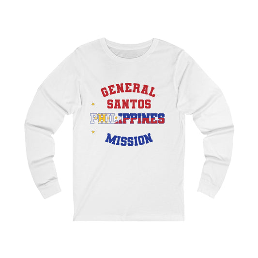 Philippines General Santos English - Unisex Long Sleeve Cotton Jersey