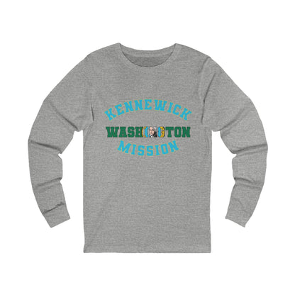 Washington Kennewick English - Unisex Long Sleeve Cotton Jersey