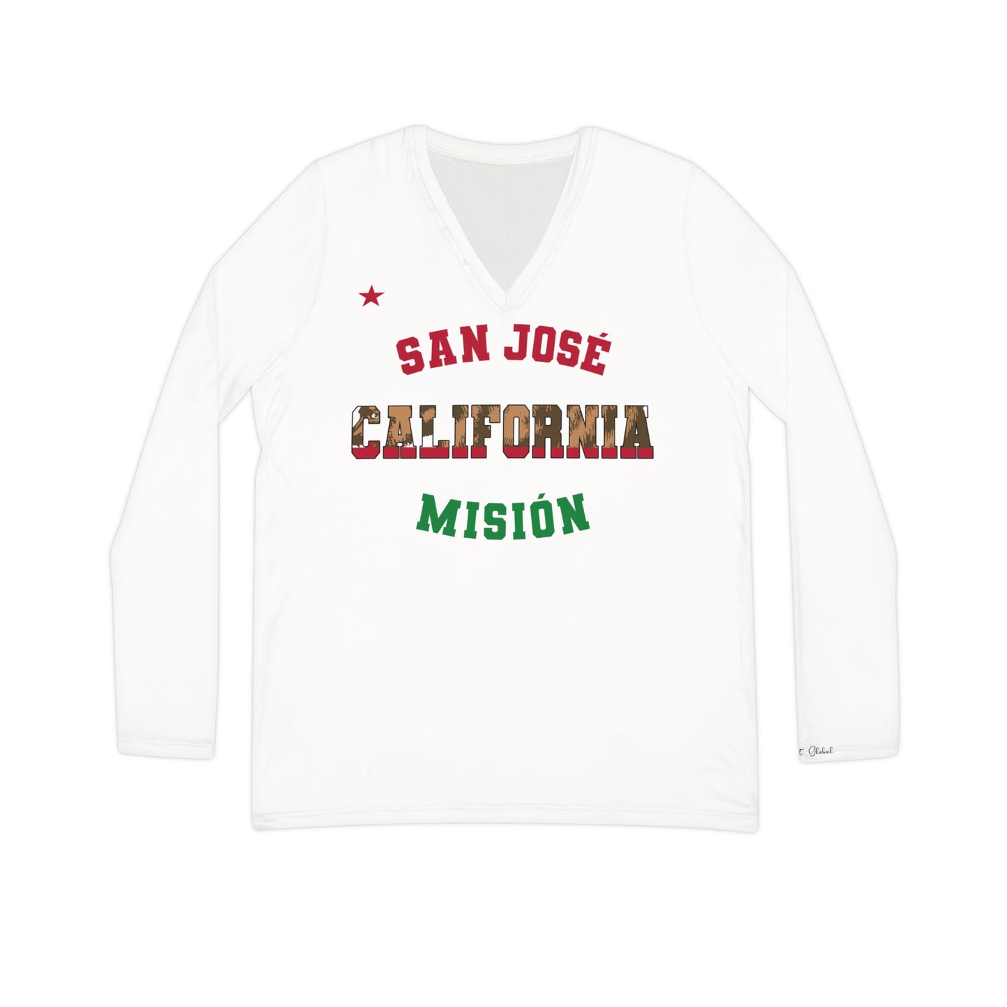 California San Jose Spanish - Women's Long Sleeve V-neck Shirt, White