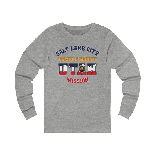 Utah Salt Lake City Temple Square English - Unisex Long Sleeve Cotton Jersey