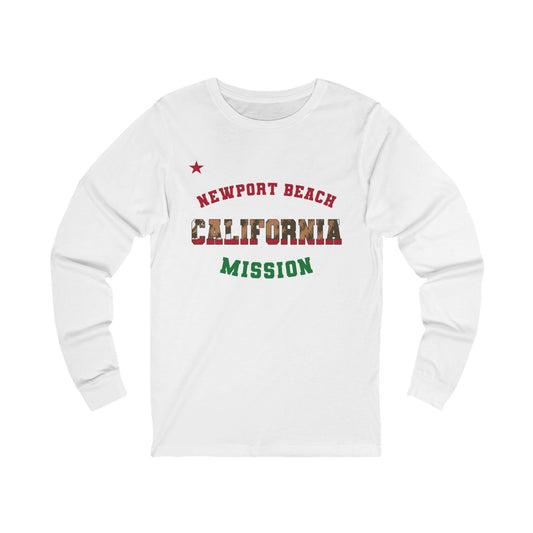 California Newport Beach English - Unisex Long Sleeve Cotton Jersey