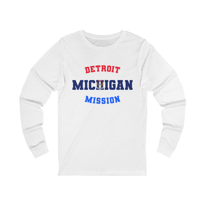 Michigan Detroit English - Unisex Long Sleeve Cotton Jersey