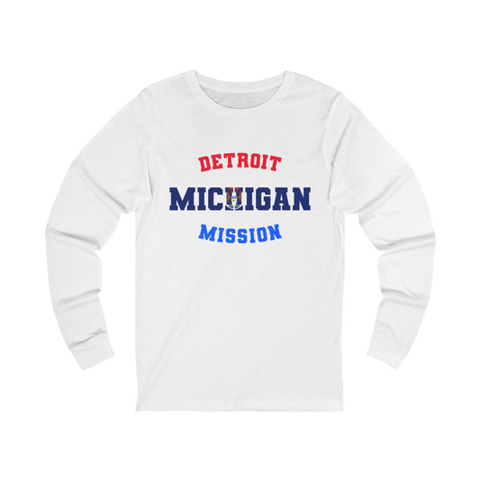 Michigan Detroit English - Unisex Long Sleeve Cotton Jersey