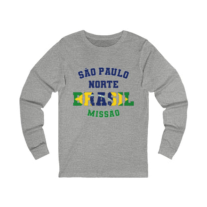 Brazil Sao Paulo North Portuguese - Unisex Long Sleeve Cotton Jersey