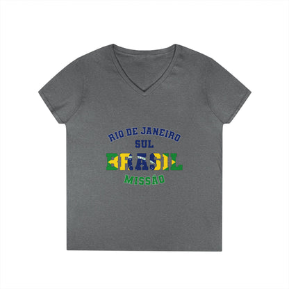Brazil Rio de Janeiro South Portuguese - Ladies' V-Neck T-Shirt
