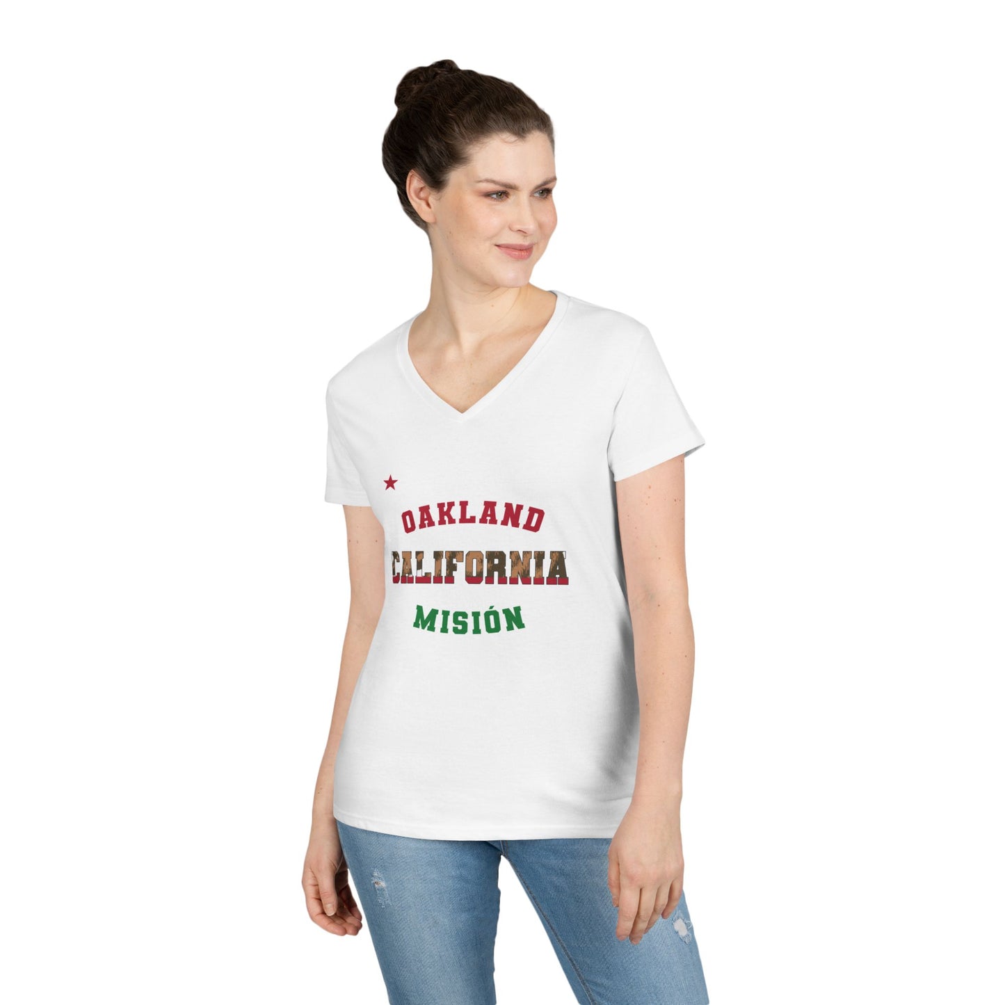 California Oakland Spanish - Ladies' V-Neck T-Shirt