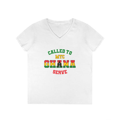 Ghana MTC English - Ladies' V-Neck T-Shirt