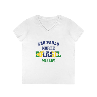 Brazil Sao Paulo North Portuguese - Ladies' V-Neck T-Shirt