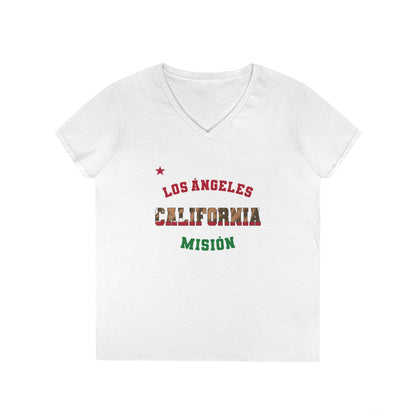California Los Angeles Spanish - Ladies' V-Neck T-Shirt