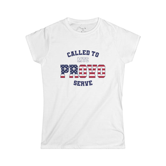 Provo MTC English USA Flag - The Classic P-Day Tee for Ladies