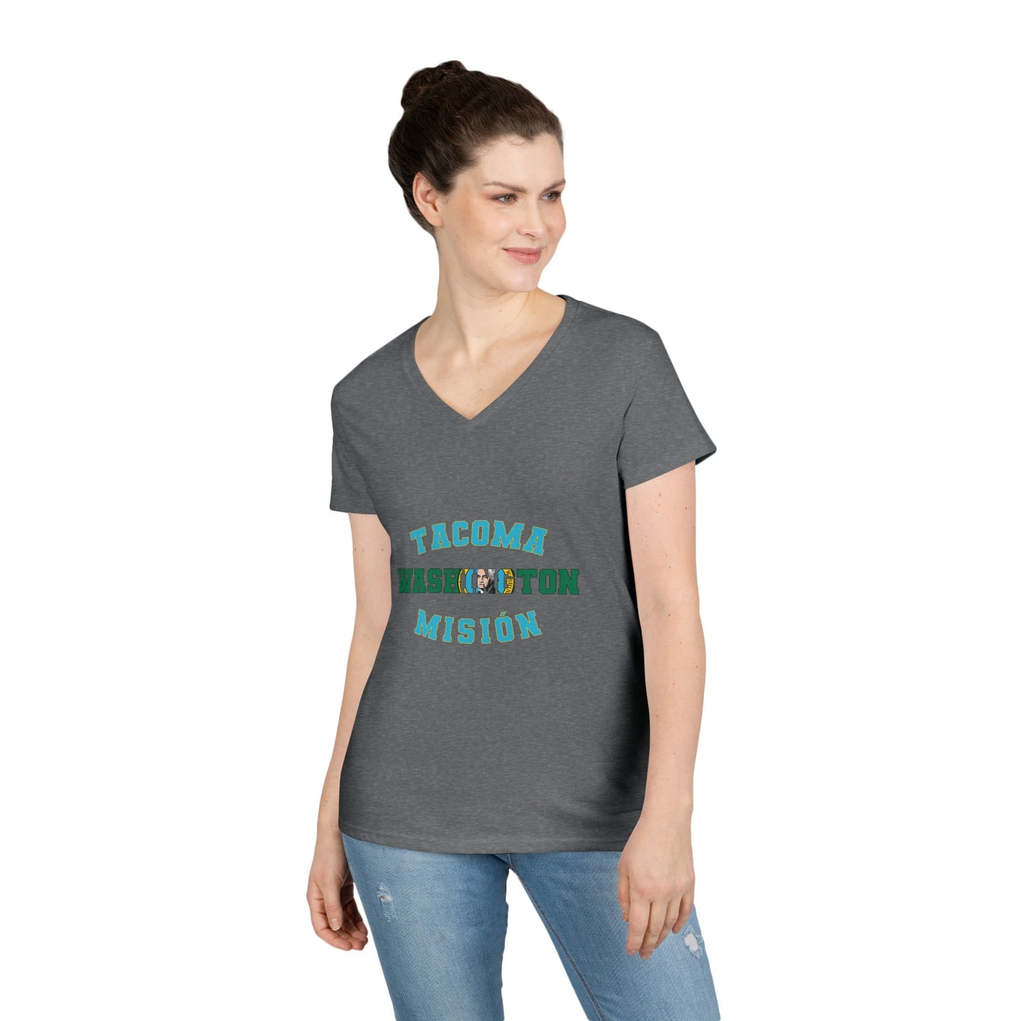 Washington Tacoma Spanish - Ladies' V-Neck T-Shirt