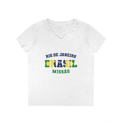 Brazil Rio de Janeiro Portuguese - Ladies' V-Neck T-Shirt